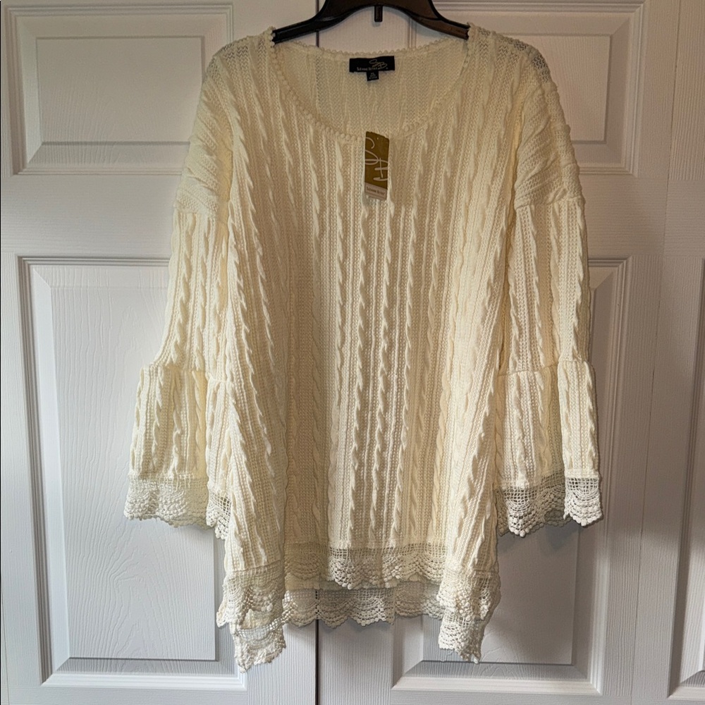 Suzanne Betro Cable and Lace Tunic NWT XL